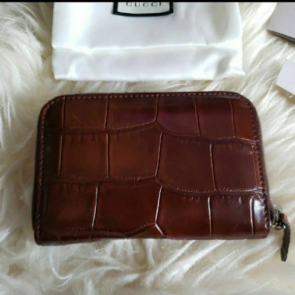 Gucci Unisex Genuine Crocodile Zippy Card Case - Picture 8 of 9